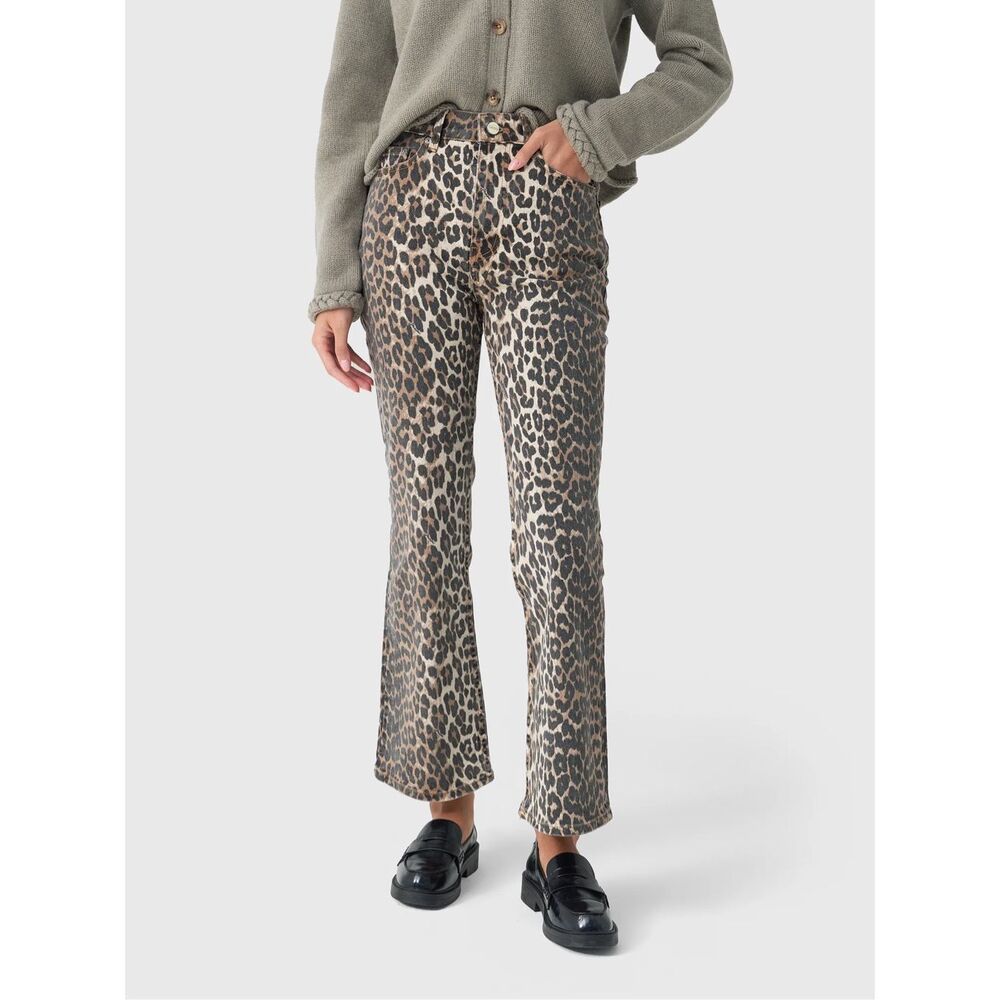 GANNI Women's Betzy Leopard Print Cropped Jeans size 25